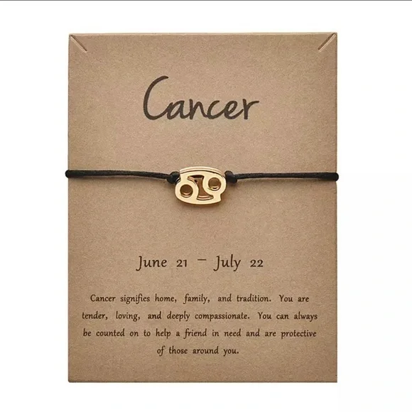 Gold Silver Tone Cancer ♋️ Adjustable Bracelet - Picture 1 of 1